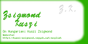 zsigmond kuszi business card